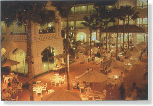 Raffles Courtyard at night